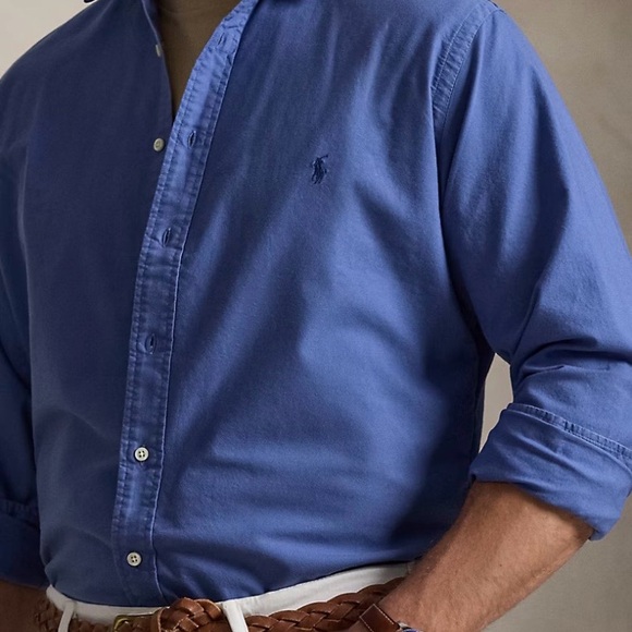 Ralph Lauren Polo Men's Blue Button-Down Shirt with Embroidered Logo 16 34/35 - Picture 2 of 6